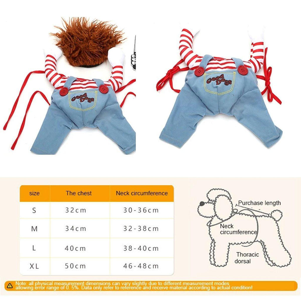 Halloween Dog Costume Pet Accessories Funny Dress Up for Small Medium Dogs - Little Devil Riding-S