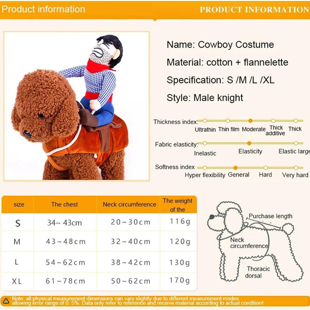 Halloween Dog Costume Pet Accessories Funny Dress Up for Small Medium Dogs - Little Devil Riding-XL