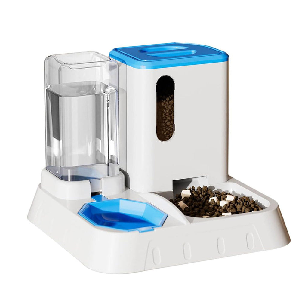 Pet Water Dispenser Automatic Feeder Bowl Cat Dog Drinking Fountain Food Feeding - Blue