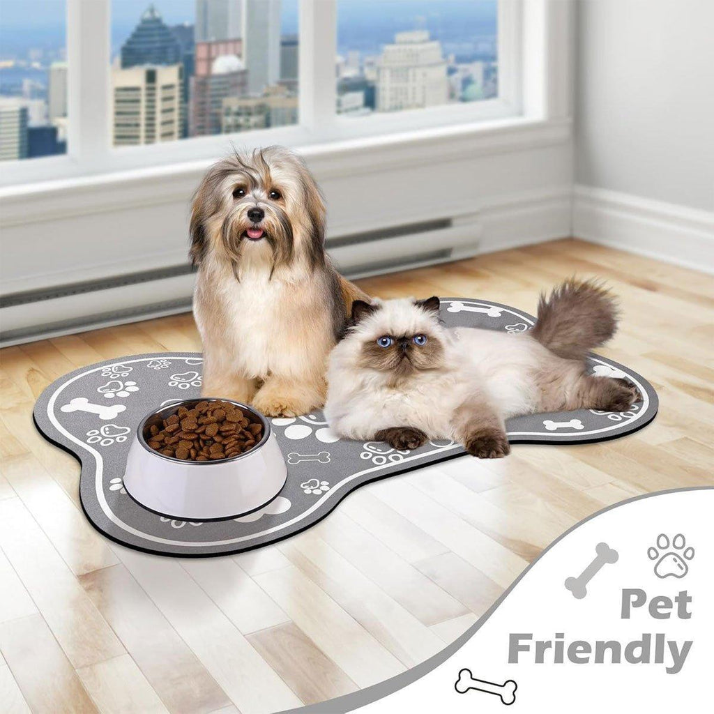 Pet Feeding Mat Non-slip Diatom Mud Absorbent Dirt-resistant Waterproof Placemat - Black-40x60cm