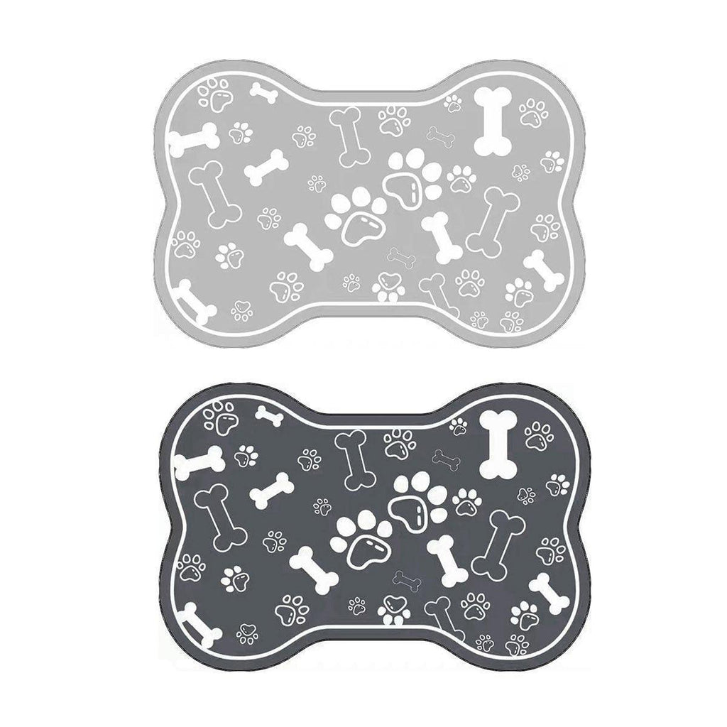 Pet Feeding Mat Non-slip Diatom Mud Absorbent Dirt-resistant Waterproof Placemat - Grey-40x60cm