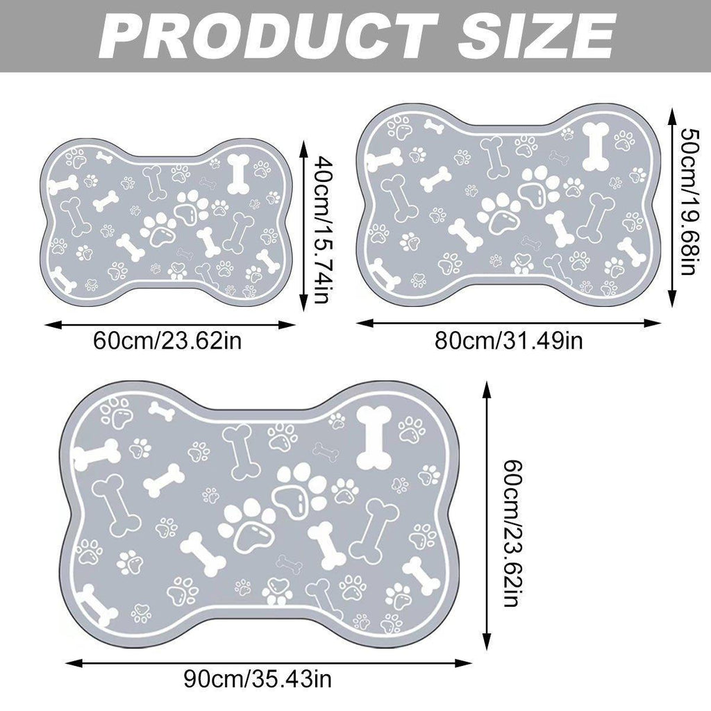 Pet Feeding Mat Non-slip Diatom Mud Absorbent Dirt-resistant Waterproof Placemat - Grey-40x60cm
