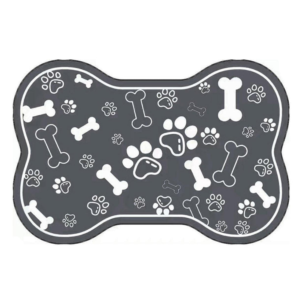 Pet Feeding Mat Non-slip Diatom Mud Absorbent Dirt-resistant Waterproof Placemat - Grey-60x90cm