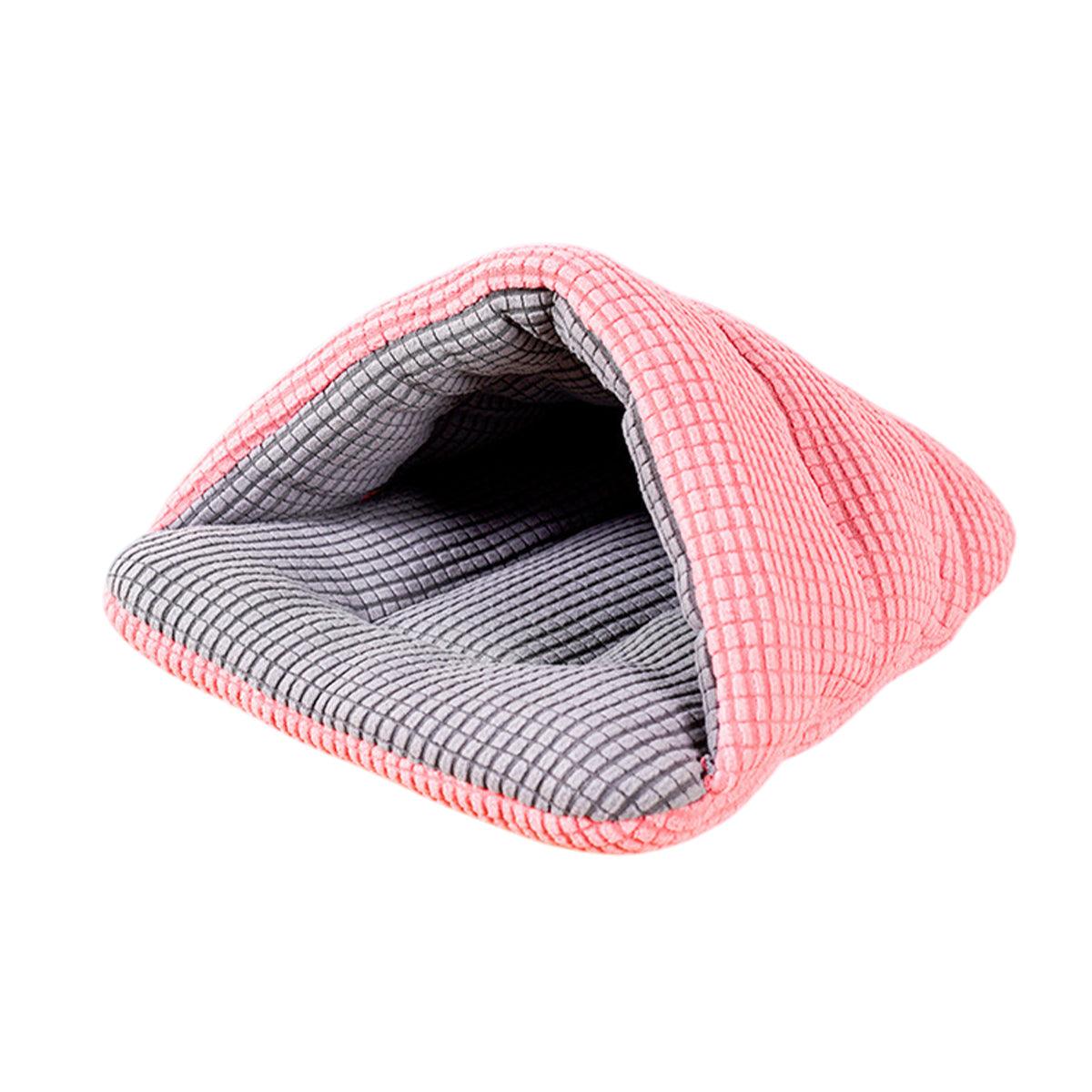 Pet Kennel Sleeping Bag Semi Enclosed Bed for Small Animals Cats and Puppies - Grey