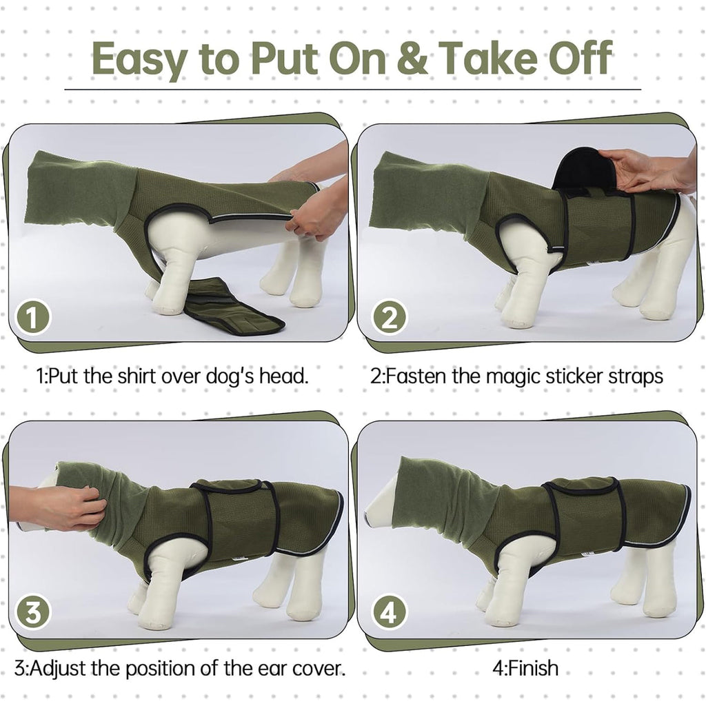 Calming Dog Vest for Stress Relief Travel Thunder Wrap Jacket for Medium Large Dogs - L