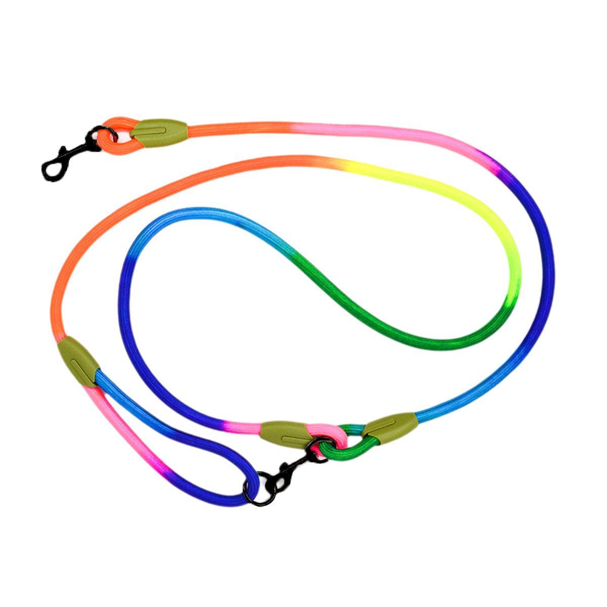 Adjustable Diagonal Dog Walking Leash Hands Free Crossbody Pet Lead Dogs - Black