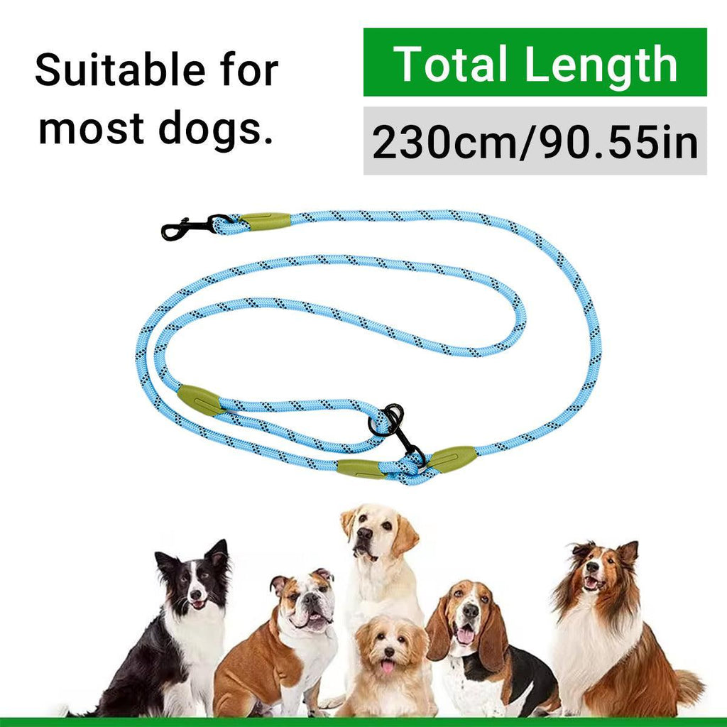 Adjustable Diagonal Dog Walking Leash Hands Free Crossbody Pet Lead Dogs - Blue