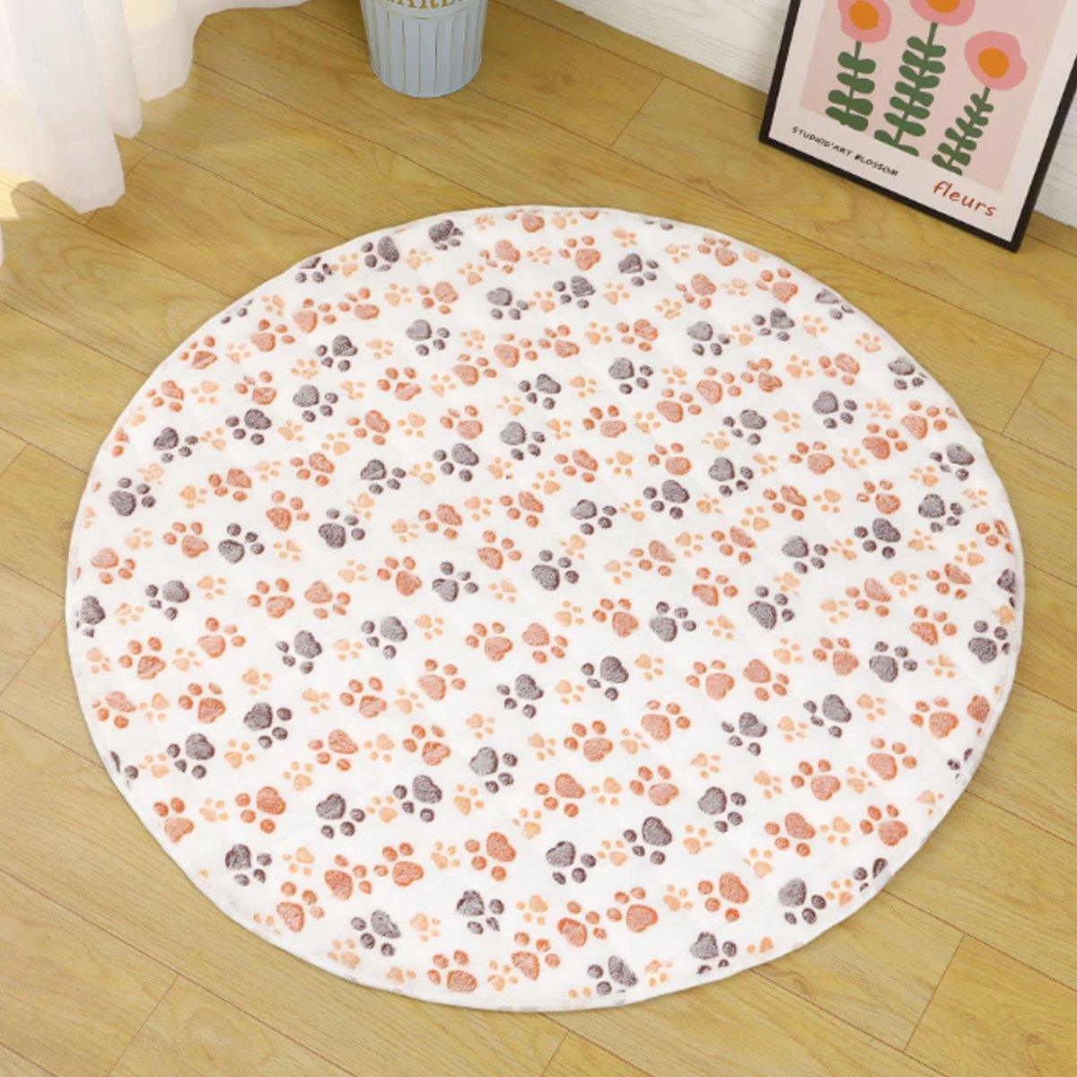 Waterproof Dog Pads Round Diaper Pads Pet Training Pads for Puppies and Dogs - White-55cm