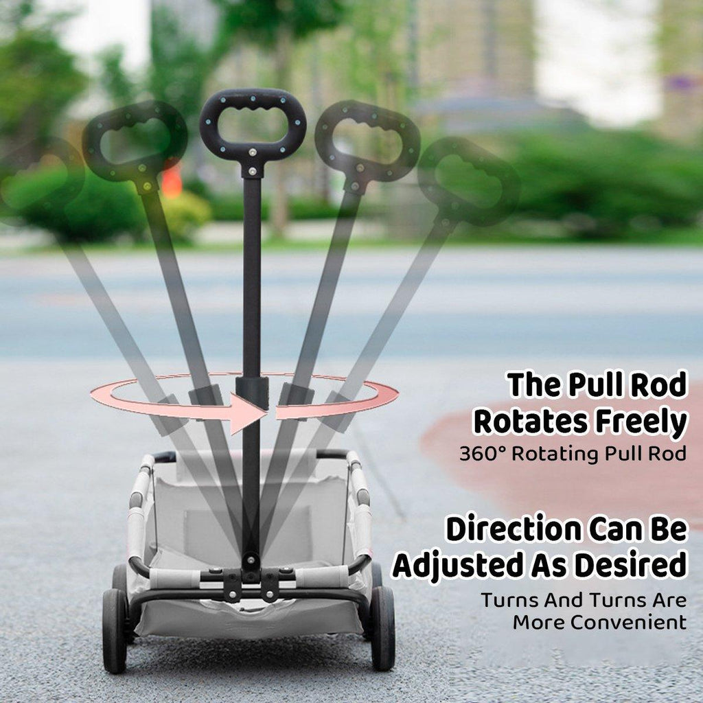 Pet Stroller Dog Cat Carrier Cart Travel Foldable Puppy Trolley Travel Outing - Black