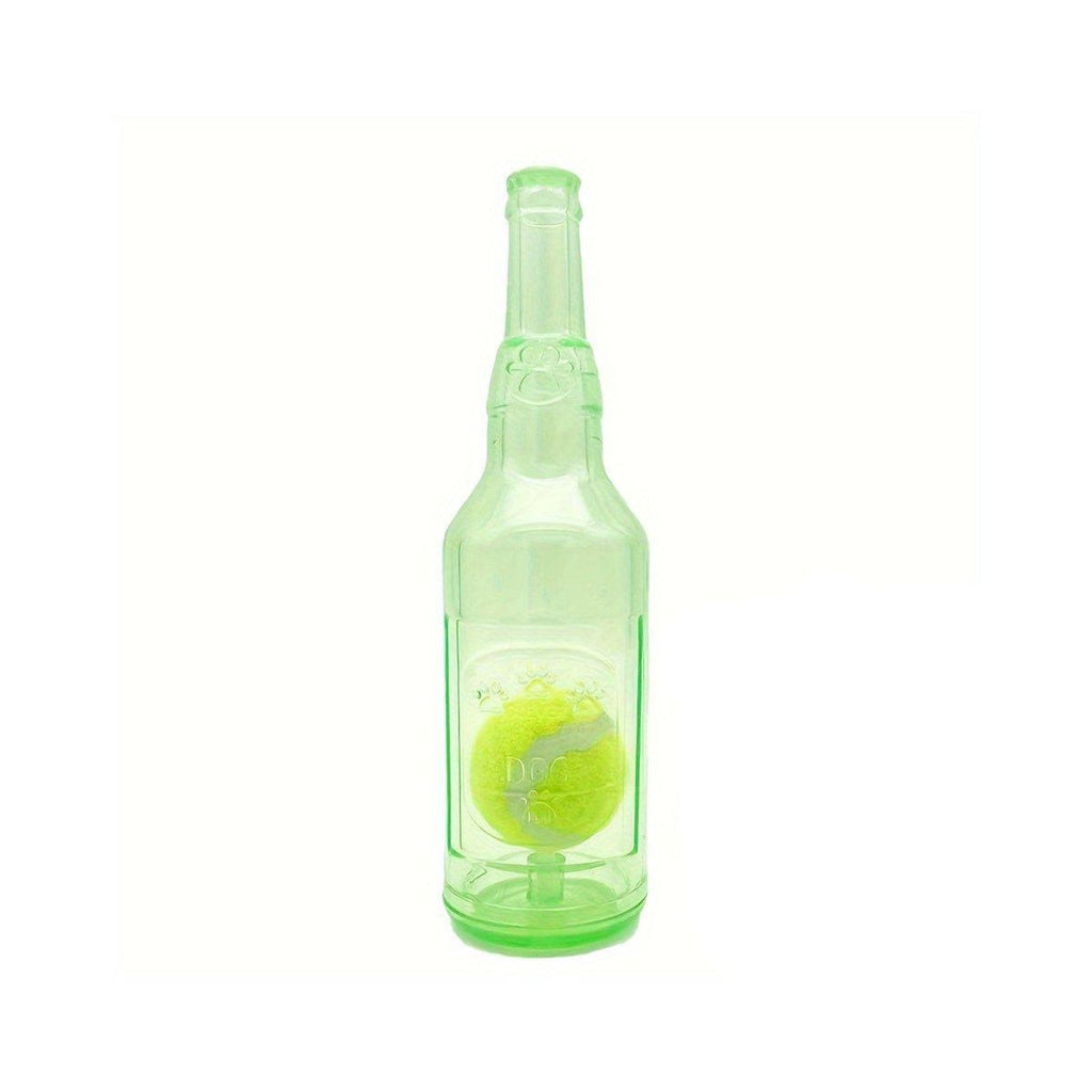 Durable Pet Teething Resistant Tennis Ball Wine Bottle Chew Toy for Dogs Play - Blue-L
