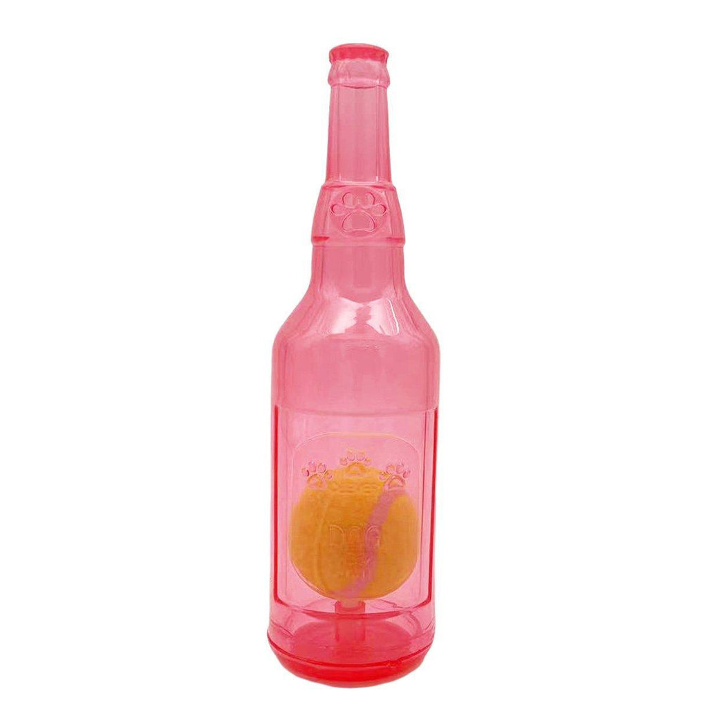 Durable Pet Teething Resistant Tennis Ball Wine Bottle Chew Toy for Dogs Play - Blue-S