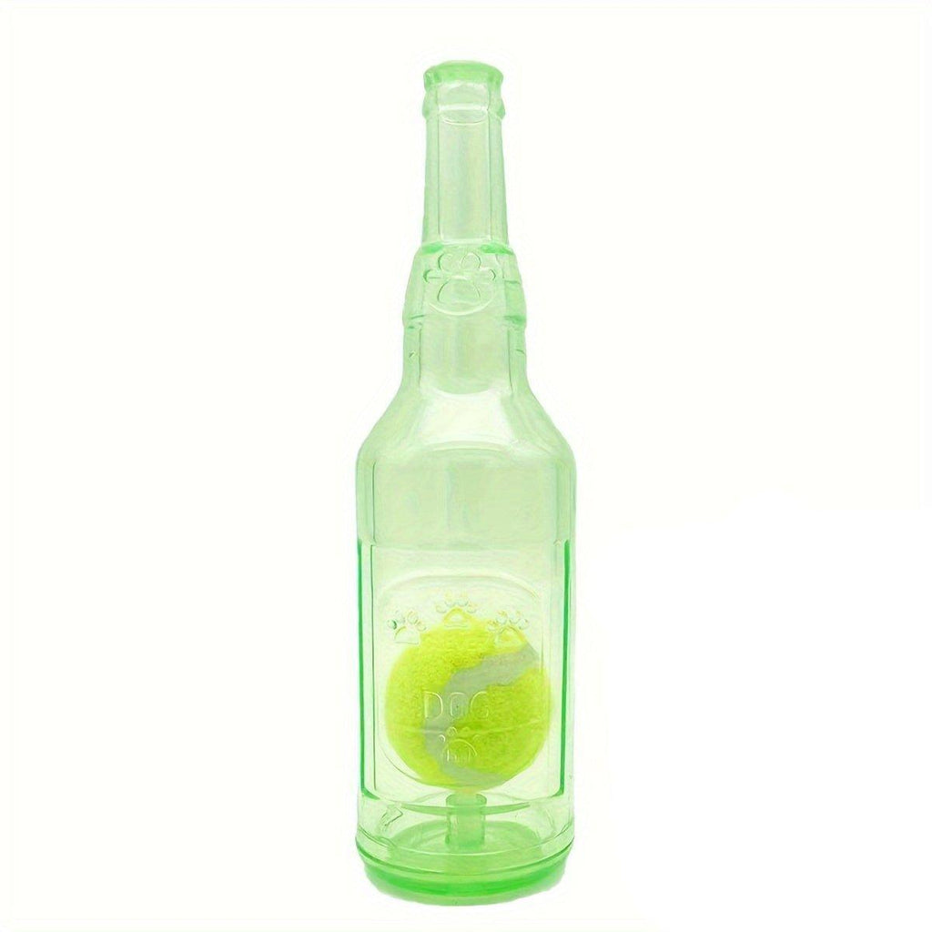 Durable Pet Teething Resistant Tennis Ball Wine Bottle Chew Toy for Dogs Play - Blue-S