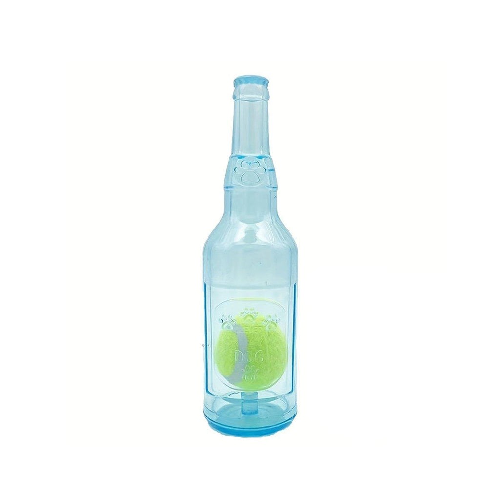 Durable Pet Teething Resistant Tennis Ball Wine Bottle Chew Toy for Dogs Play - Green-L