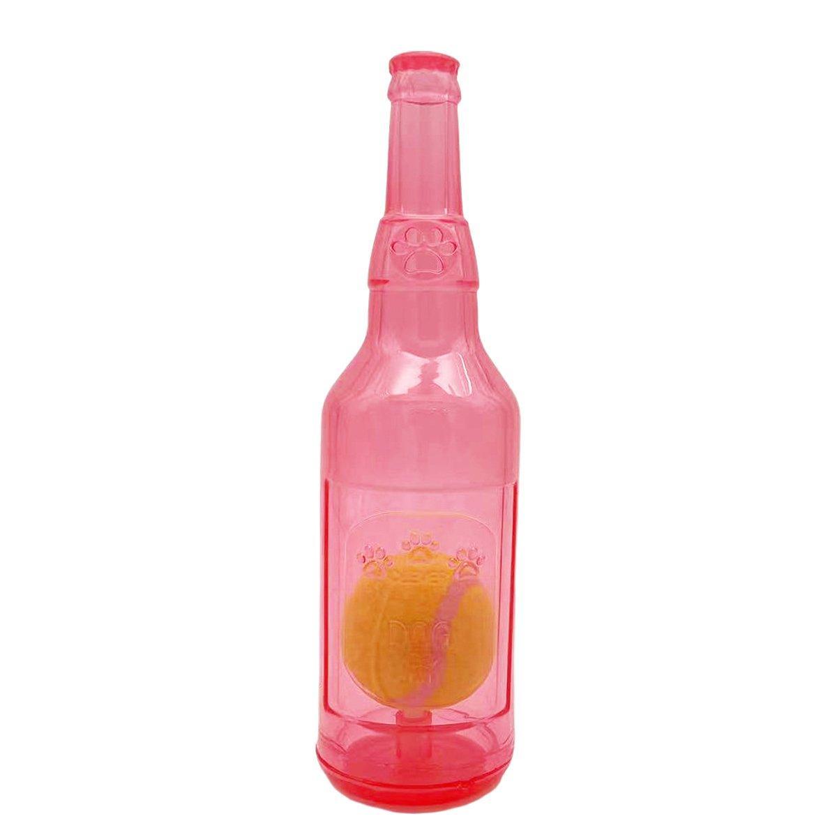 Durable Pet Teething Resistant Tennis Ball Wine Bottle Chew Toy for Dogs Play - Green-S
