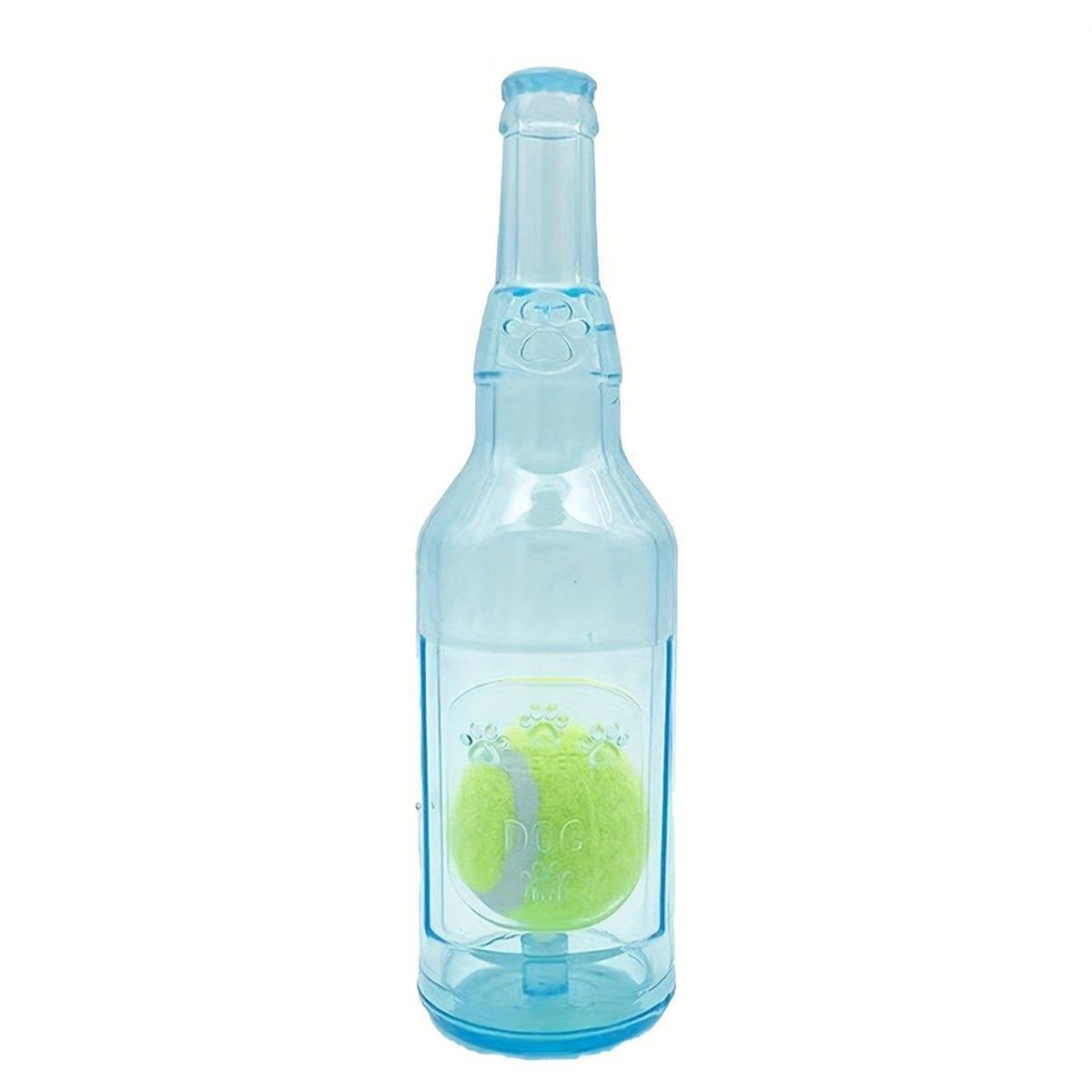 Durable Pet Teething Resistant Tennis Ball Wine Bottle Chew Toy for Dogs Play - Green-S