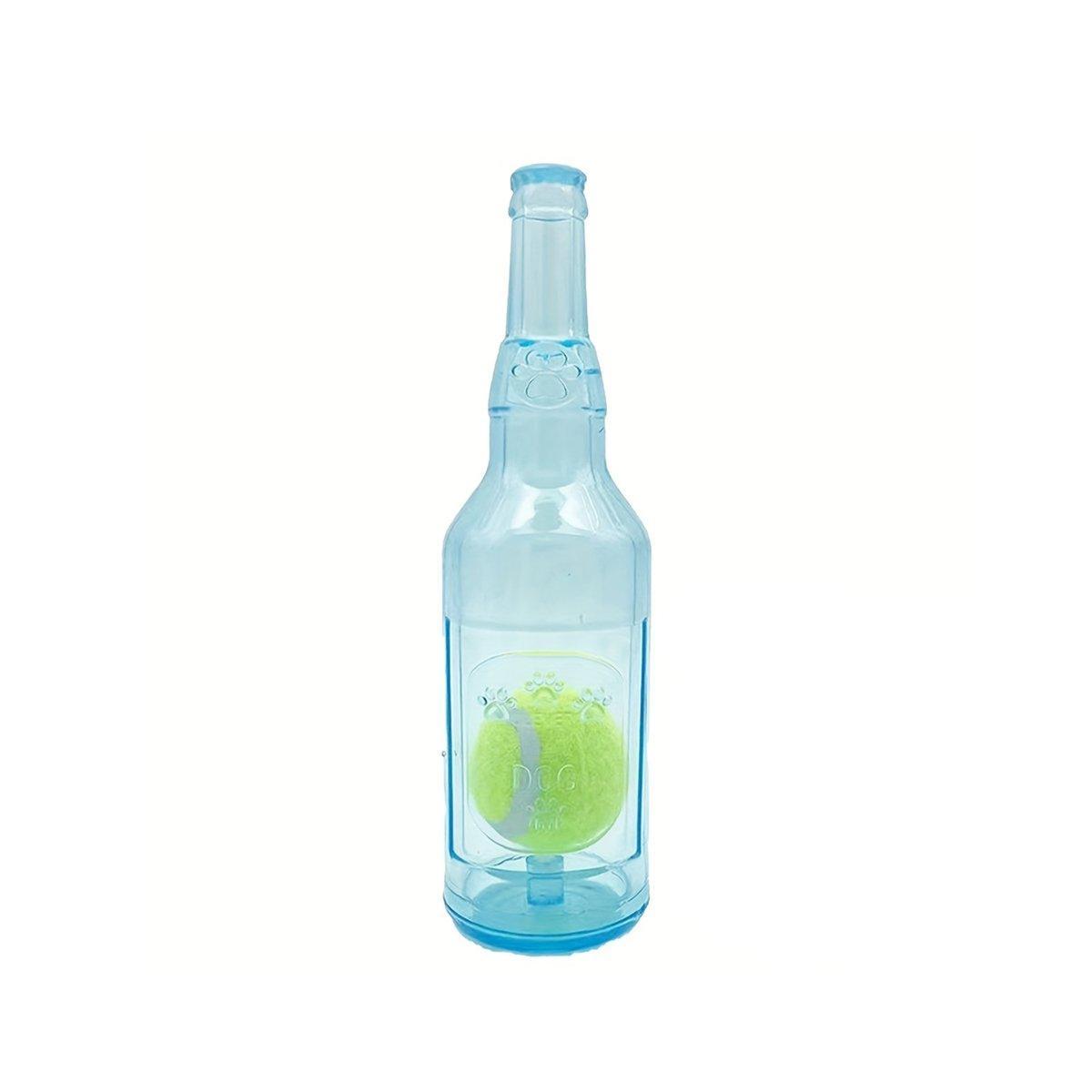 Durable Pet Teething Resistant Tennis Ball Wine Bottle Chew Toy for Dogs Play - Red-L