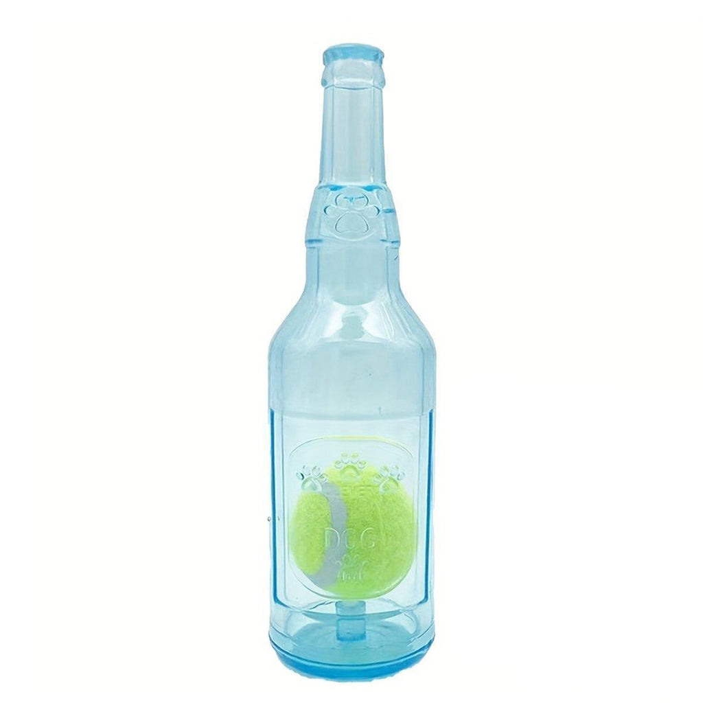Durable Pet Teething Resistant Tennis Ball Wine Bottle Chew Toy for Dogs Play - Red-L