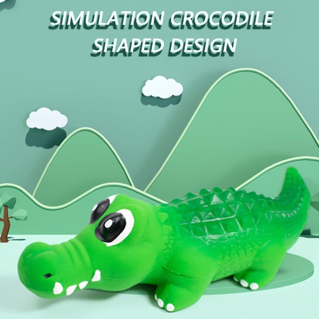Pet Latex Toys Sounding Big Crocodile Dog Chew Toy Durable Playtime for Dogs - S