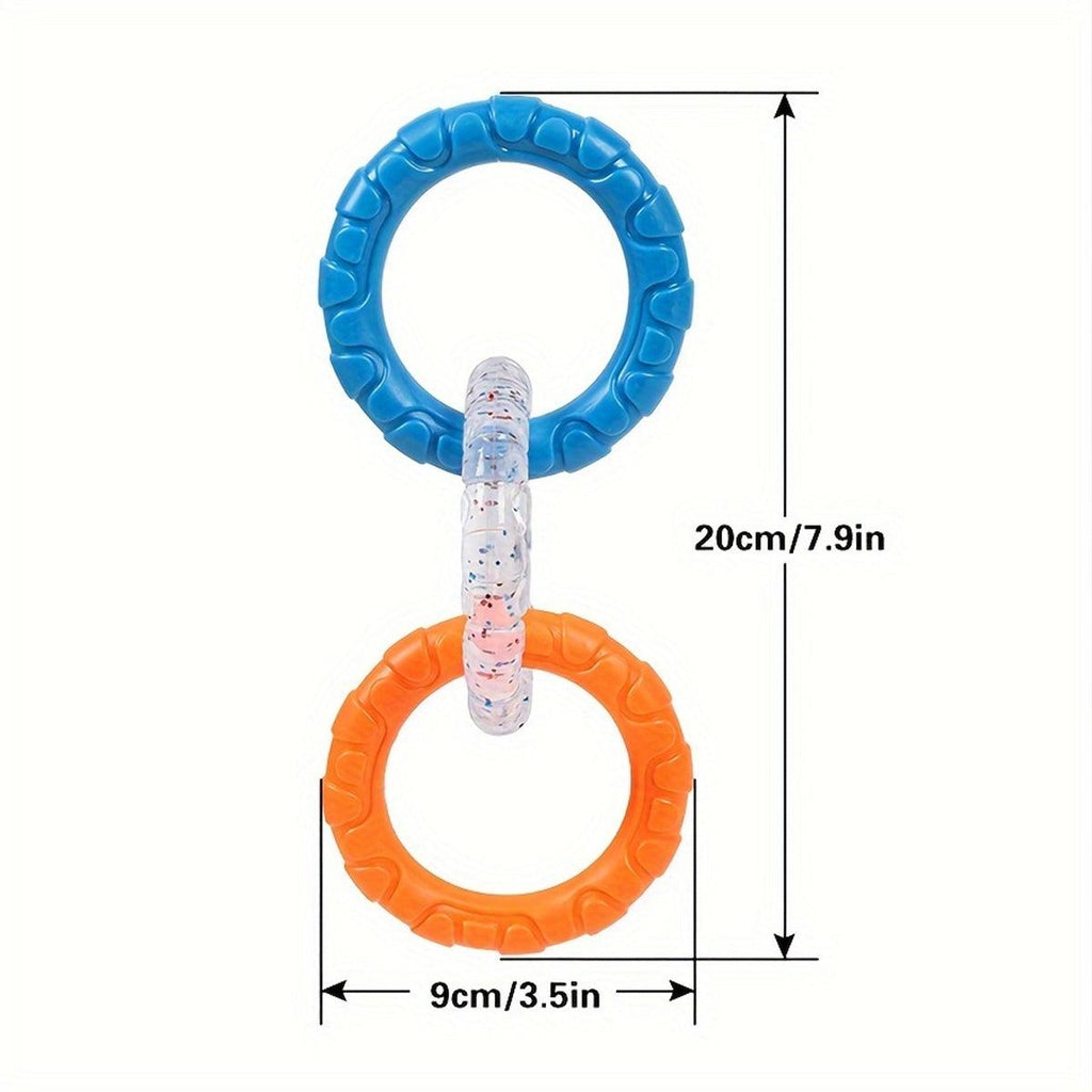 Interactive Dog Toys TRP Rubber Ring Teething Pet Rally Ring Chew Play Fetch - Green-Purple
