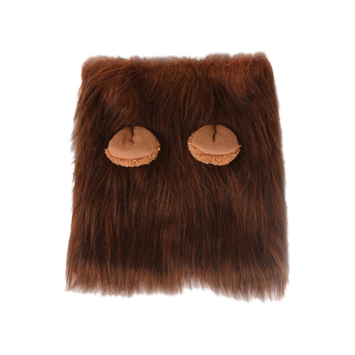 Lion Costume Mane Wig Large Dog Fancy Dress Up Party for Pet Halloween Clothes - Light Brown-L