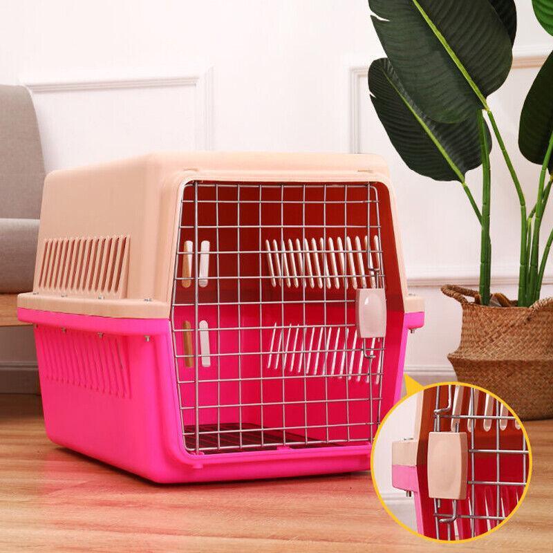 L Size Dog Cat Rabbit Portable Tote Crate Pet Carrier Kennel Travel Airline Carry Bag - Brown