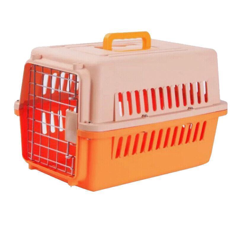 S Size Dog Cat Rabbit Portable Tote Crate Pet Carrier Kennel Travel Airline Carry Bag - Orange