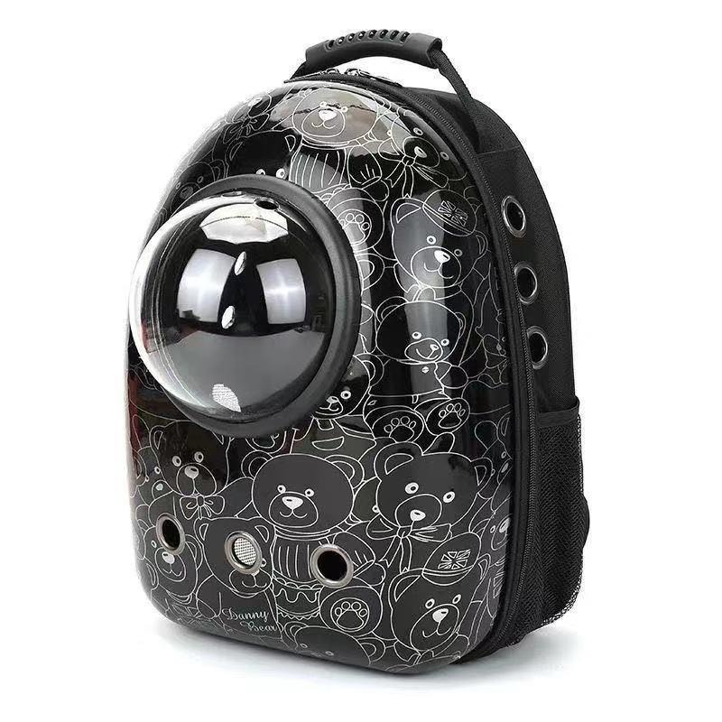 Cat Dog Backpack Carrier Breathable Pet Carrier Bag for Outdoor Travel - Red with White