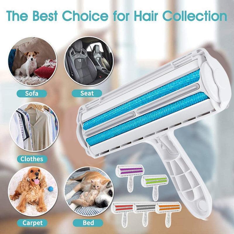 Pet Hair Remover Brush Dog Cat Fur Cleaning Roller Reusable Self Cleaning Tool - Orange