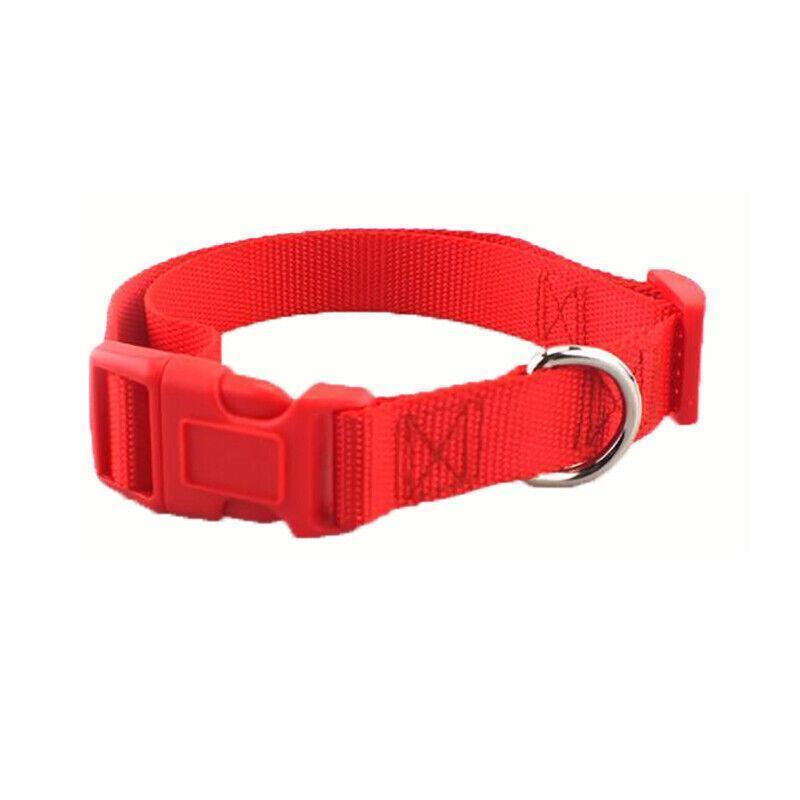 L Size Dog Puppy Pet Collar Adjustable Nylon Toy Large Pink Blue Red Black - Blue