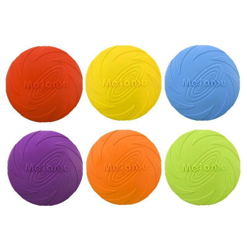 Frisbee Toy for Dogs Outdoor Fetch Training Soft Rubber Pet Flying Disc 18cm - Purple