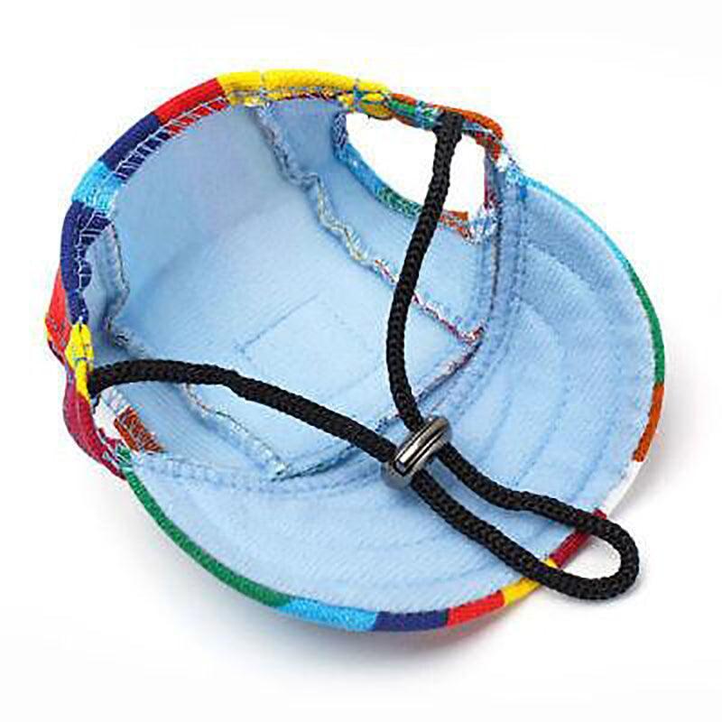 Dog Baseball Cap Outdoor Pet Sun Hat Summer Canvas Visor Puppy S Size - Black