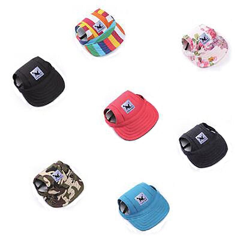 Dog Baseball Cap Outdoor Pet Sun Hat Summer Canvas Visor Puppy S Size - Denim Blue
