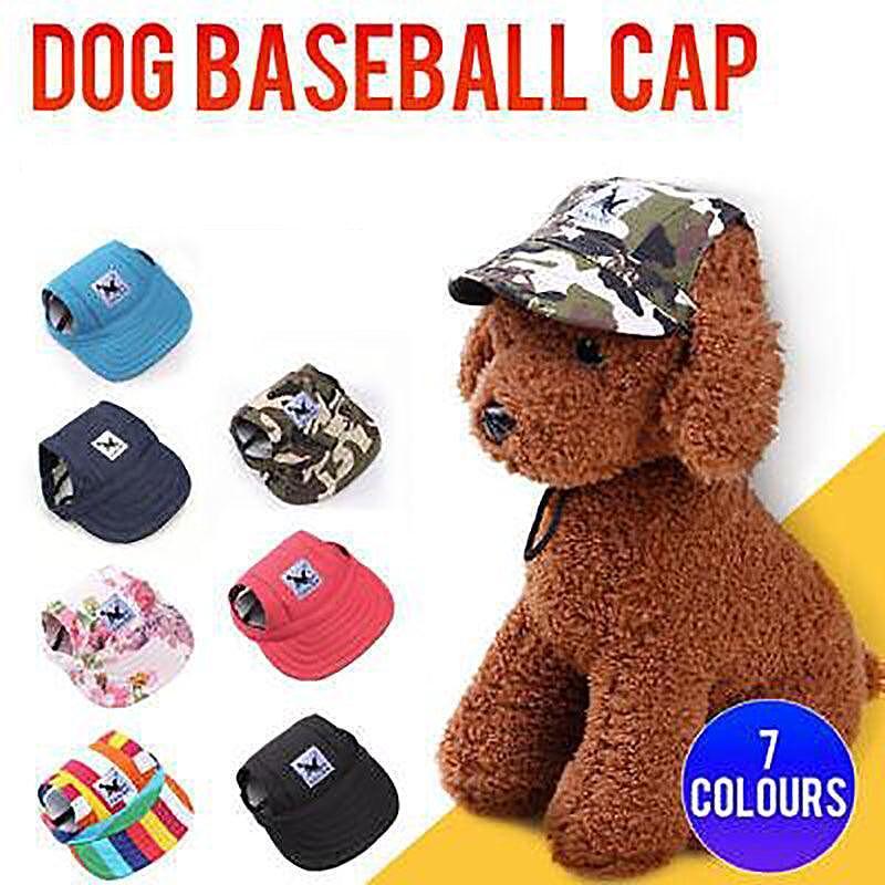 Dog Baseball Cap Outdoor Pet Sun Hat Summer Canvas Visor Puppy L - Red