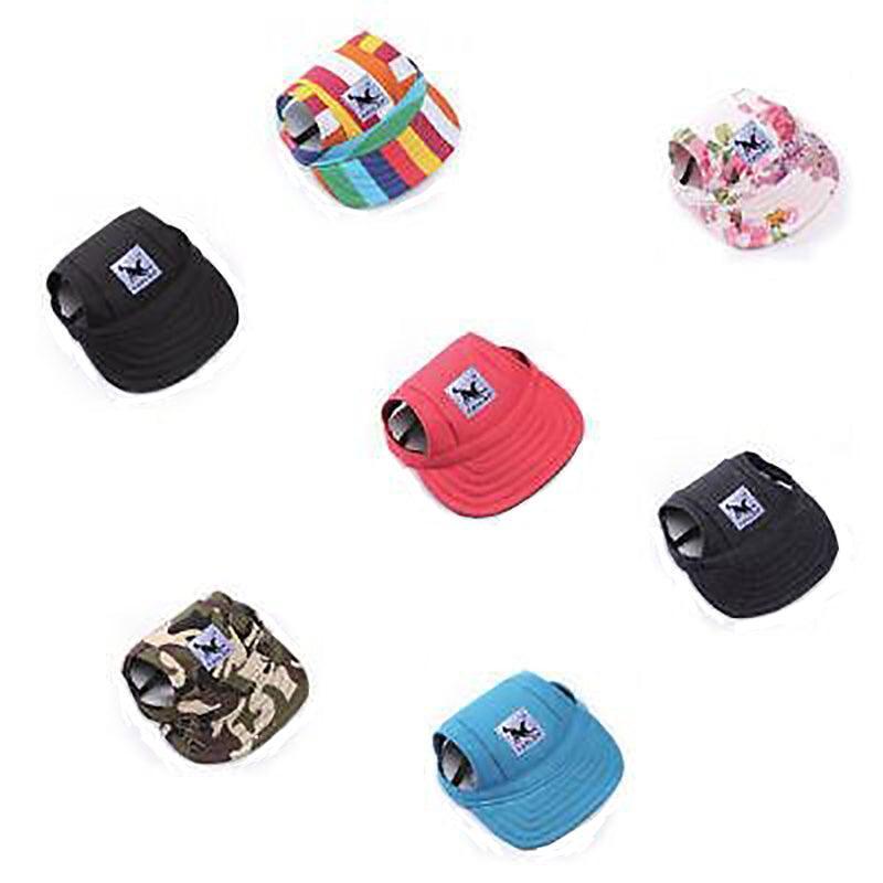 Dog Baseball Cap Outdoor Pet Sun Hat Summer Canvas Visor Puppy XL - Stripe