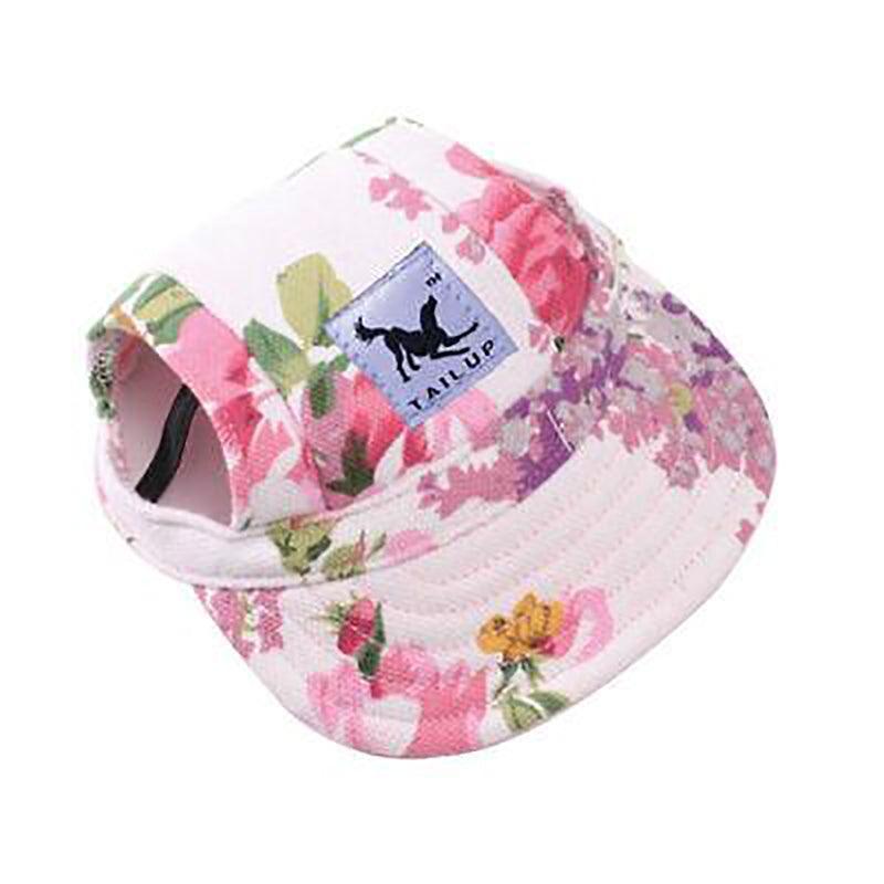Dog Baseball Cap Outdoor Pet Sun Hat Summer Canvas Visor Puppy M Size - Stripe