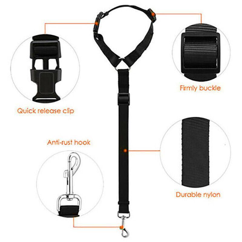 Adjustable Pet Dog Car Clip Lead Harness Strap for Vehicle Travel Restraint Use - Green