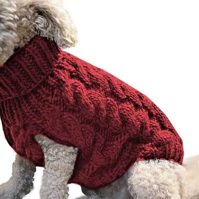 Puppy Dog Jumper Winter Warm Knitted Sweater Pet Clothes Small Dogs Coat Thermal S Size - Beige