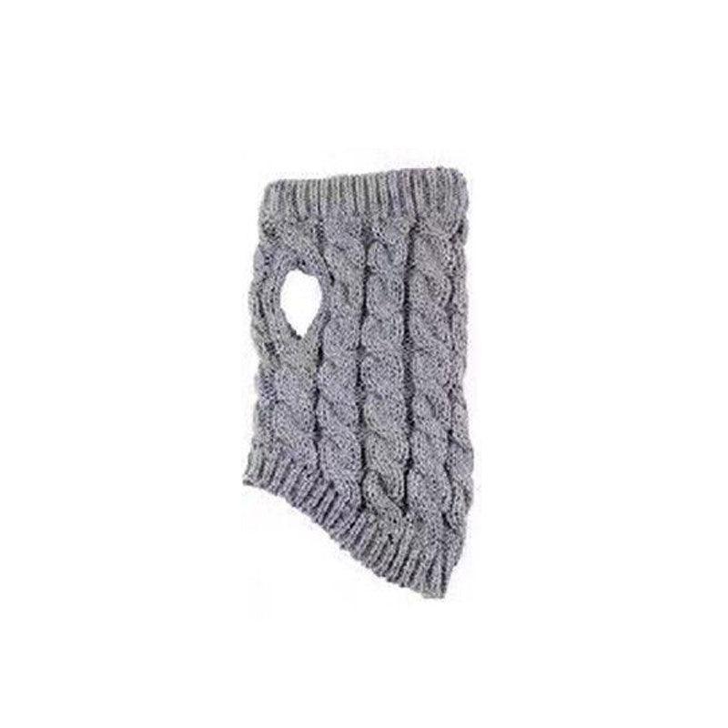 Puppy Dog Jumper Winter Warm Knitted Sweater Pet Clothes Small Dogs Coat Thermal L Size - Black