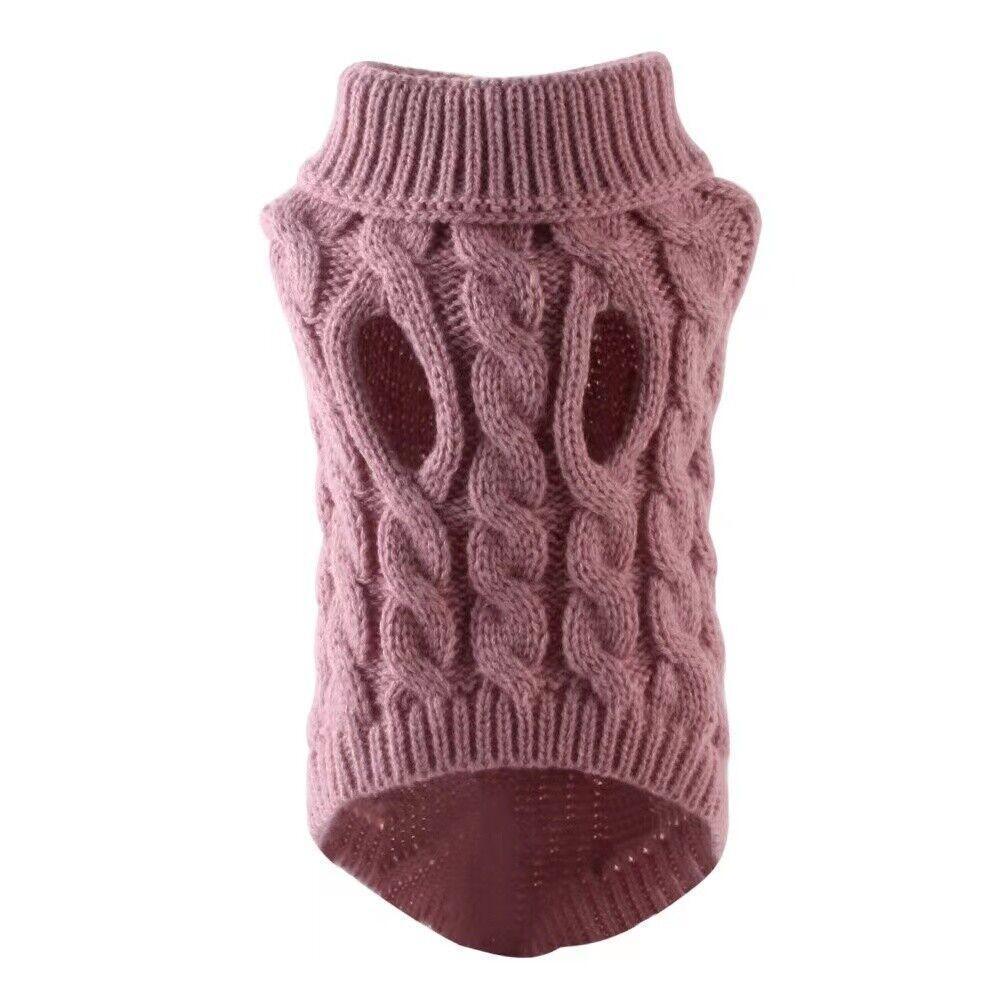 Puppy Dog Jumper Winter Warm Knitted Sweater Pet Clothes Small Dogs Coat Thermal M Size - Black