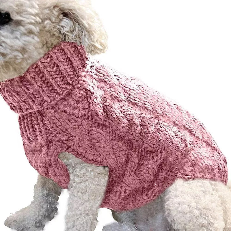 Puppy Dog Jumper Winter Warm Knitted Sweater Pet Clothes Small Dogs Coat Thermal S Size - Black