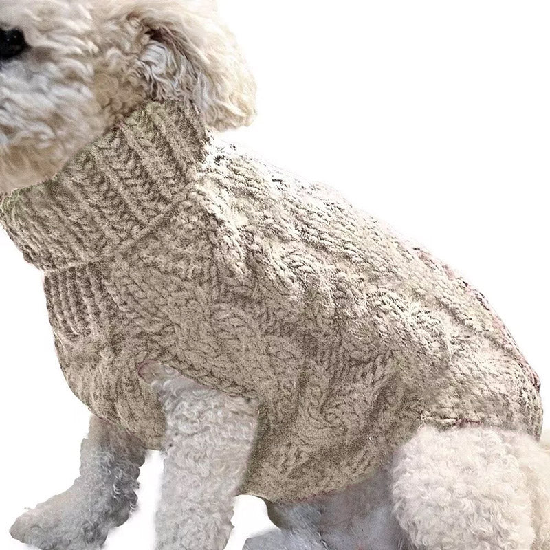 Puppy Dog Jumper Winter Warm Knitted Sweater Pet Clothes Small Dogs Coat Thermal S Size - Grey