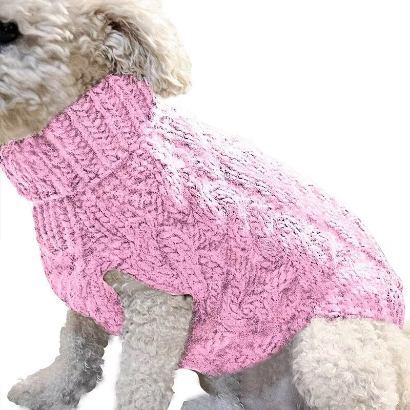 Puppy Dog Jumper Winter Warm Knitted Sweater Pet Clothes Small Dogs Coat Thermal S Size - Leather Pink