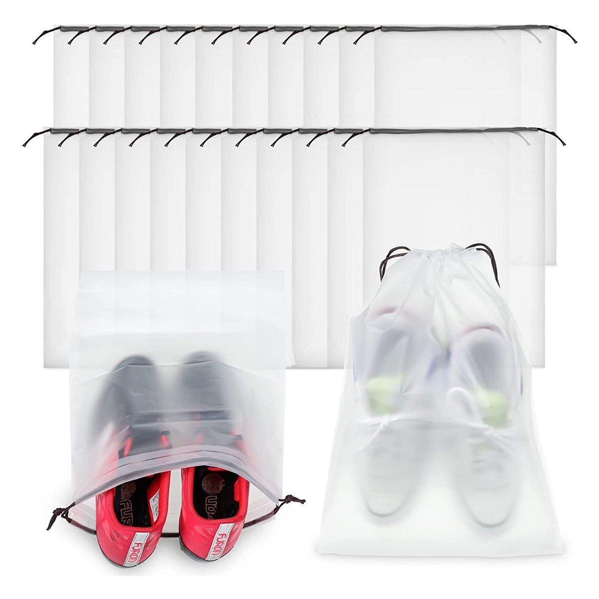25PCS Portable Travel Shoe Bags Sport Storage Pouch Drawstring Dust Organizer - Brown-30*40cm