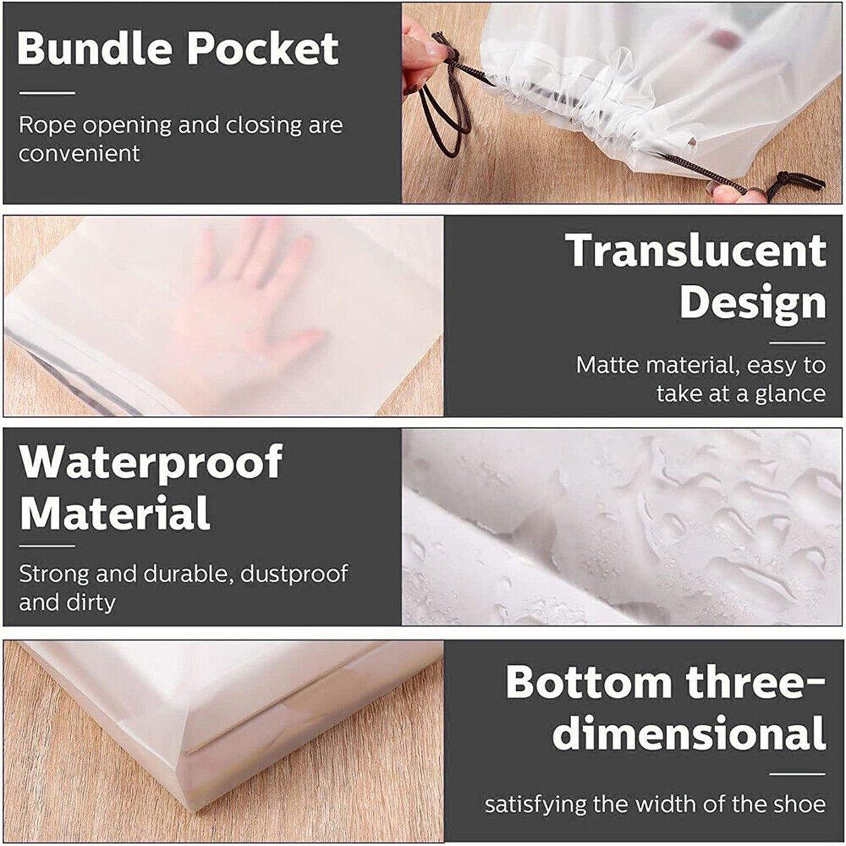 25PCS Portable Travel Shoe Bags Sport Storage Pouch Drawstring Dust Organizer - Brown-30*40cm