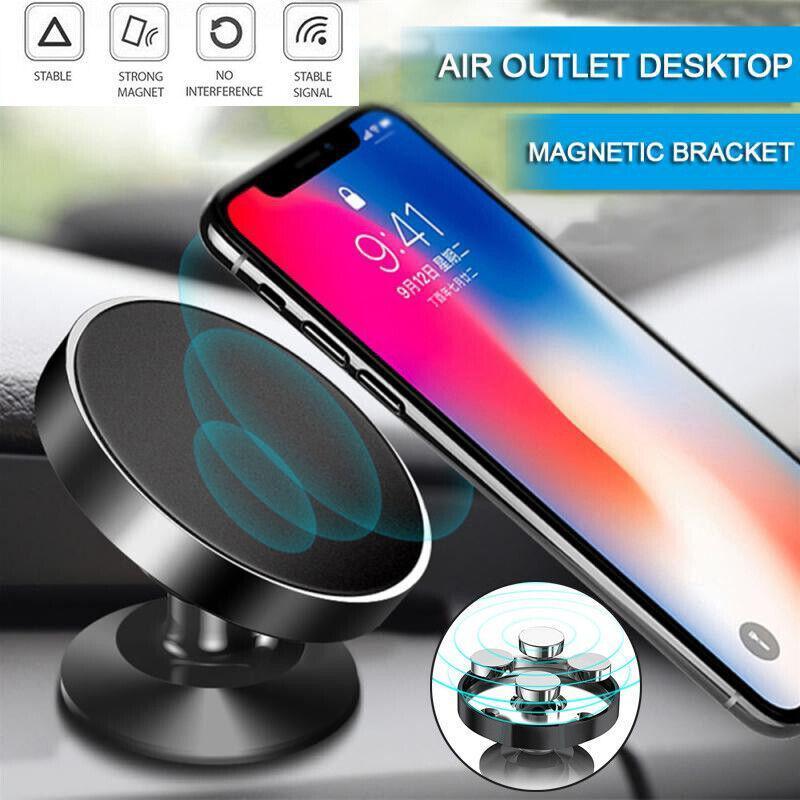 360-Degree Car Phone Holder Dashboard Mount Stand Cradle for Flat Surface - Black