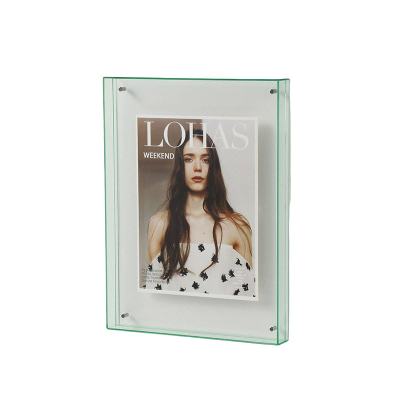Acrylic Photo Frame Double-Sided Clear Display with Screw Mount – 16x21cm - Grey