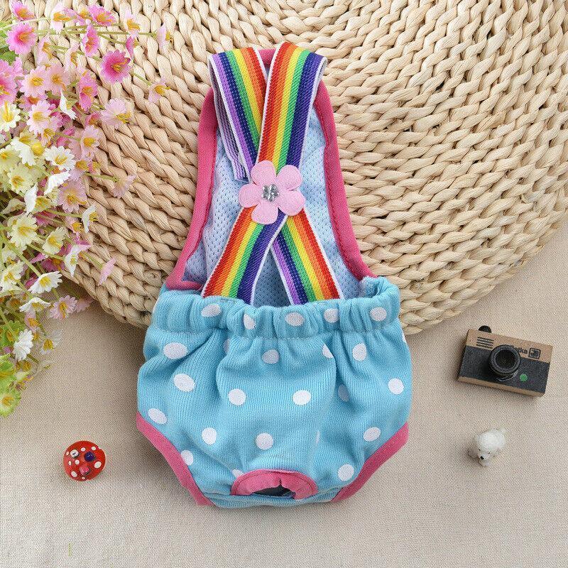 Female Pet Dog Cat Puppy Pant Menstrual Sanitary Nappy Diaper Wrap Underwear Blue - L