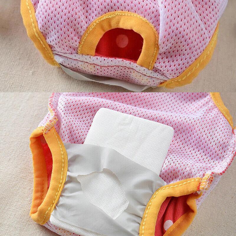 Female Pet Dog Cat Puppy Pant Menstrual Sanitary Nappy Diaper Wrap Underwear Pink - XL