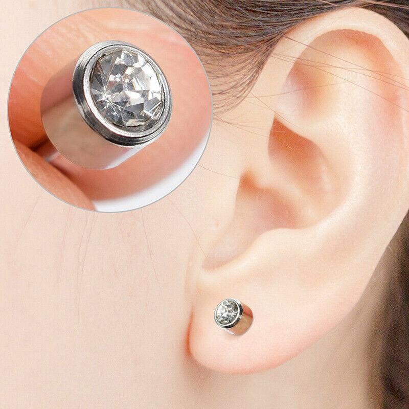 Disposable Sealed Ear Piercing Gun Kit Tool With 316L Stud Bone With Gem 1Pc - Pink
