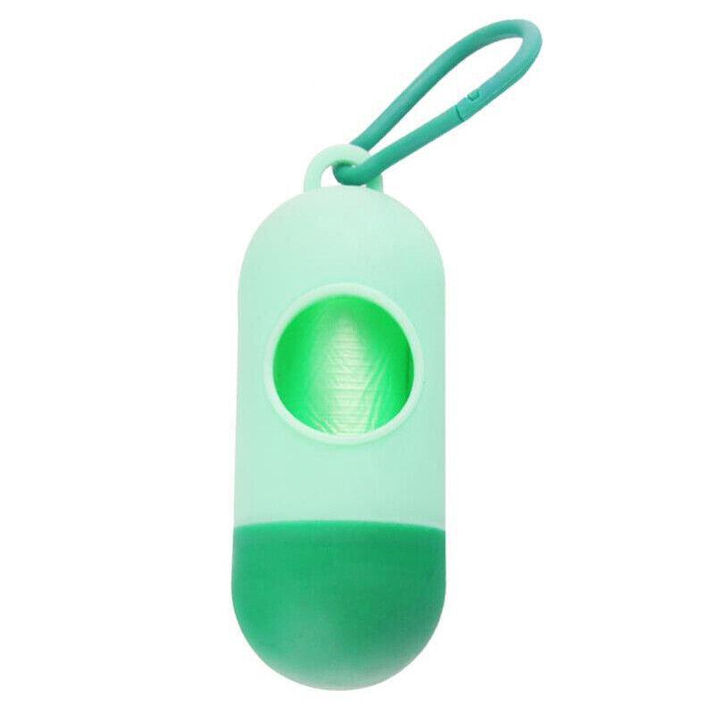 Portable Dog Waste Bag Dispenser with Refill Rolls for Pet Walking Cleanup - Black